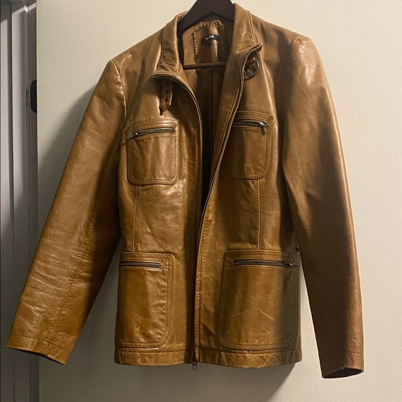 Jacob Women's Tan Leather Jacket - Picture 1 of 5